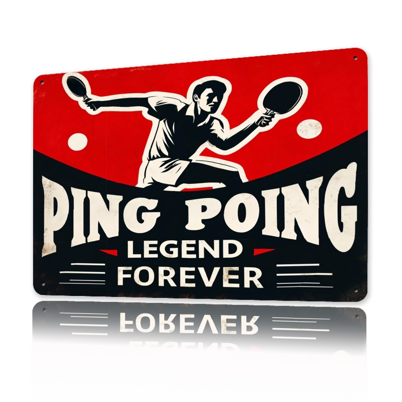 Table Tennis History - Tanda Timah Logam Legenda Pong Antik,,