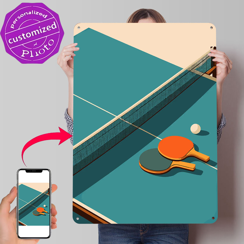Table Tennis Illustration - Poster Logam Tekstur 3D Ilustrasi Still