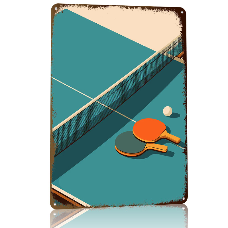 Poster Logam Tekstur 3D Ilustr - Table Tennis Illustration ulasan dan harga