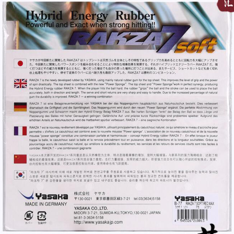Asli Yasaka Rakza 7 Soft (B-77 - Table Tennis Paddle Set ulasan dan harga